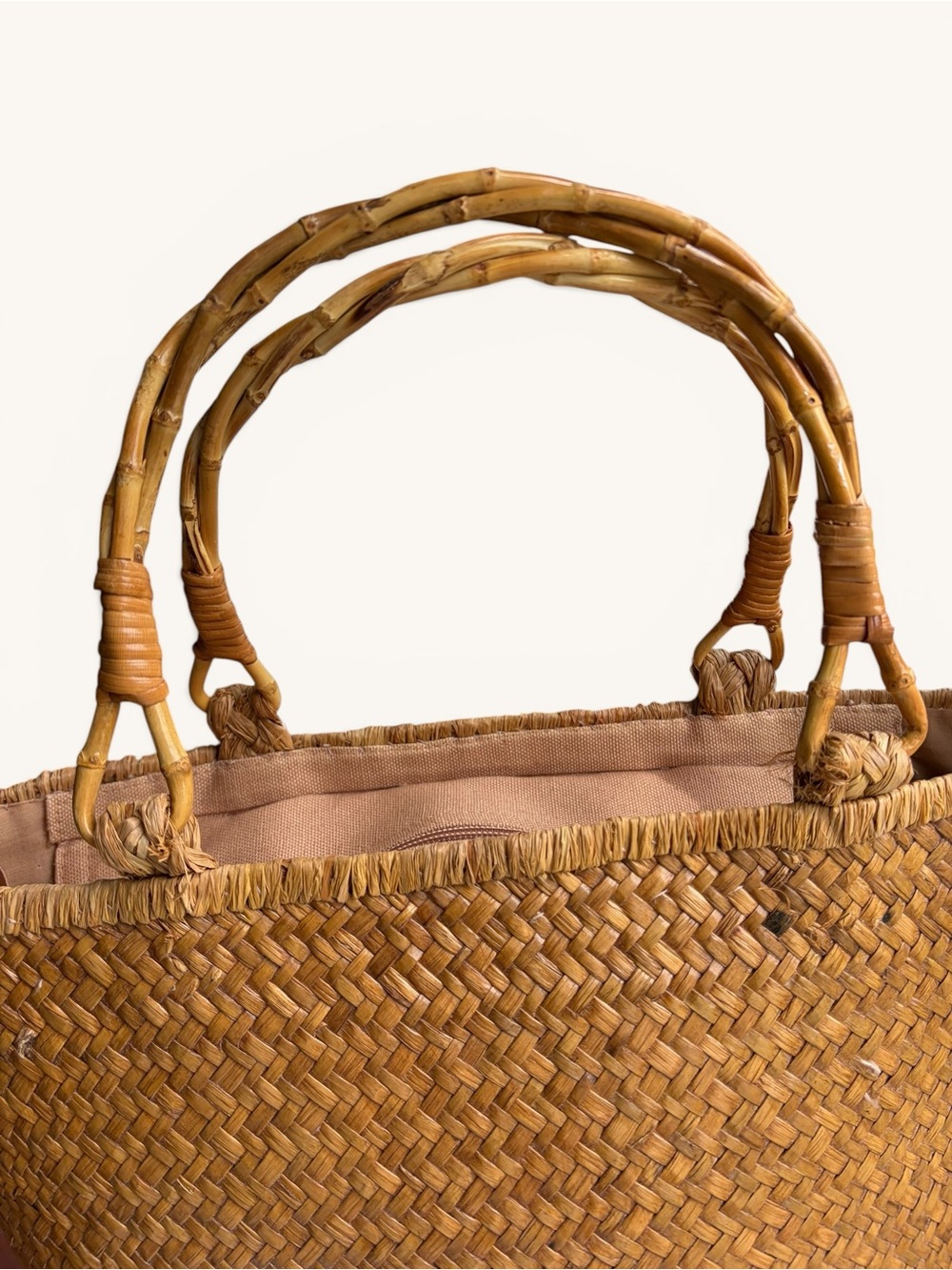 Vintage Cappelli Brown Straw Tote with Multicolor Parrot Embroidery - Picture 4 of 16